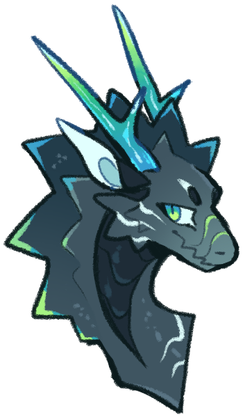 A little bust of a dragon character